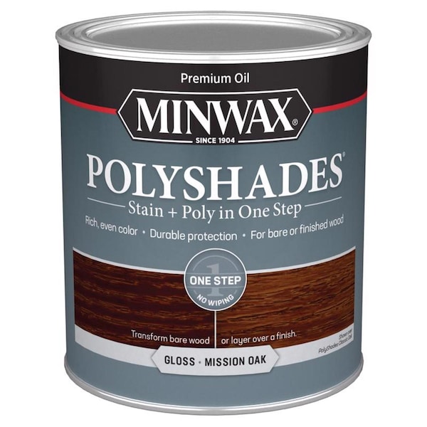 PolyShades Semi-Transparent Gloss Mission Oak Oil-Based Polyurethane Stain And Polyurethane F